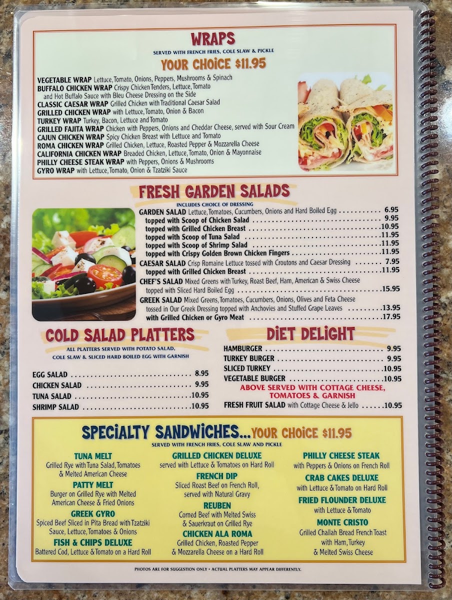 Toms River Diner Menu - Image 1